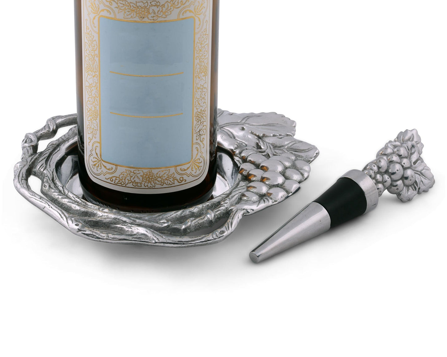 Grape Wine Coaster and Stopper Set