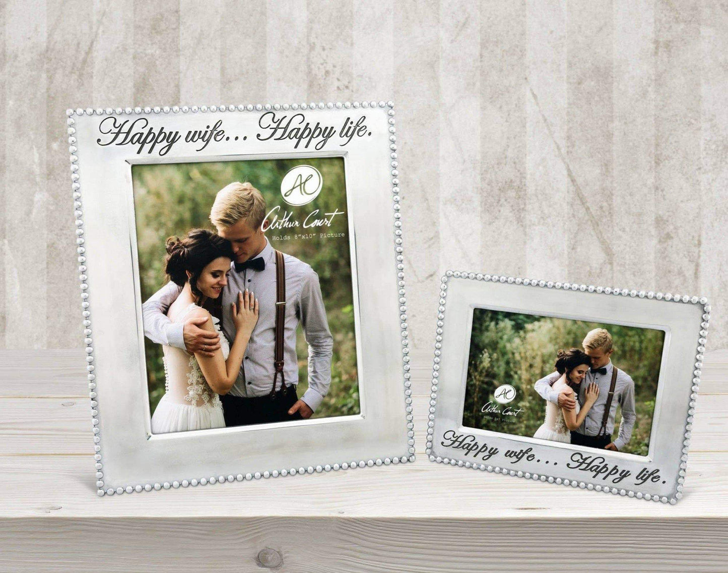 Happy Wife Beaded Photo Frame