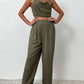 Perfee Crisscross Back Cropped Top and Pants Set