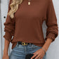 Mandy Ribbed Round Neck Long Sleeve T-Shirt