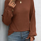 Mandy Ribbed Round Neck Long Sleeve T-Shirt