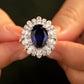 5 Carat Lab-Grown Sapphire Flower Shape Ring