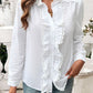 Devine Textured Lace Detail Long Sleeve Shirt