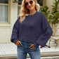 Round Neck Lantern Sleeve Sweater