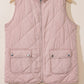 Fuzzy Zip Up Vest Coat with Pockets