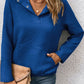 Perfee Half Buttoned Collared Neck Sweatshirt with Pocket