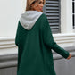 Drawstring Long Sleeve Hooded Jacket