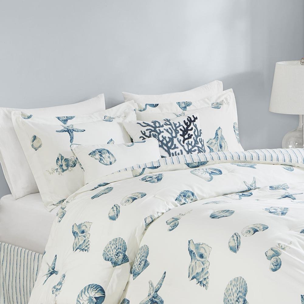 Casual Beach House Comforter Set - Shell Pattern Bedding