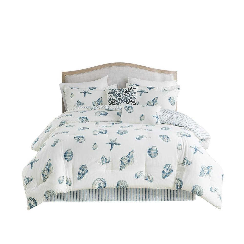 Casual Beach House Comforter Set - Shell Pattern Bedding