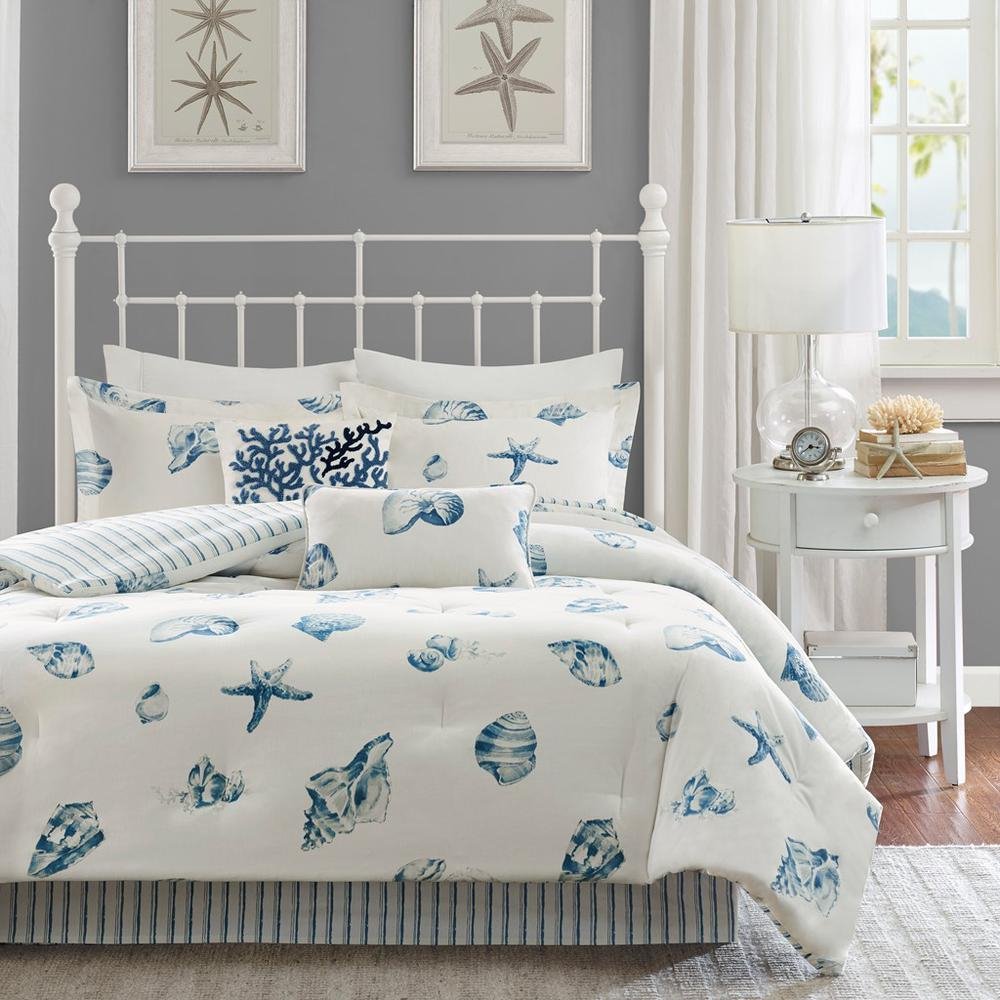 Casual Beach House Comforter Set - Shell Pattern Bedding