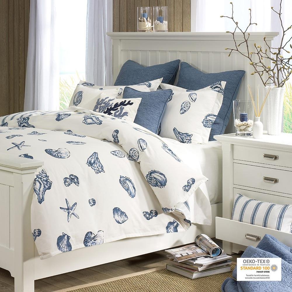 Casual Beach House Comforter Set - Shell Pattern Bedding