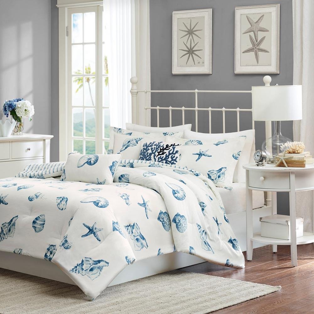 Casual Beach House Comforter Set - Shell Pattern Bedding