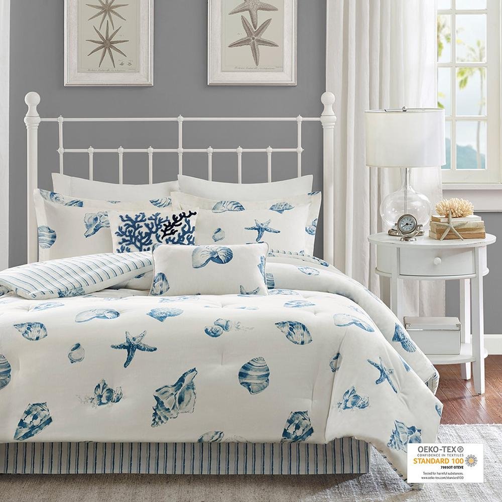 Casual Beach House Comforter Set - Shell Pattern Bedding