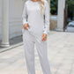 Round Neck Top and Drawstring Pants Lounge Set