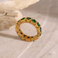 18K Gold-Plated Inlaid Zircon Ring