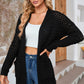 Open Front Dropped Shoulder Cardigan with Pockets