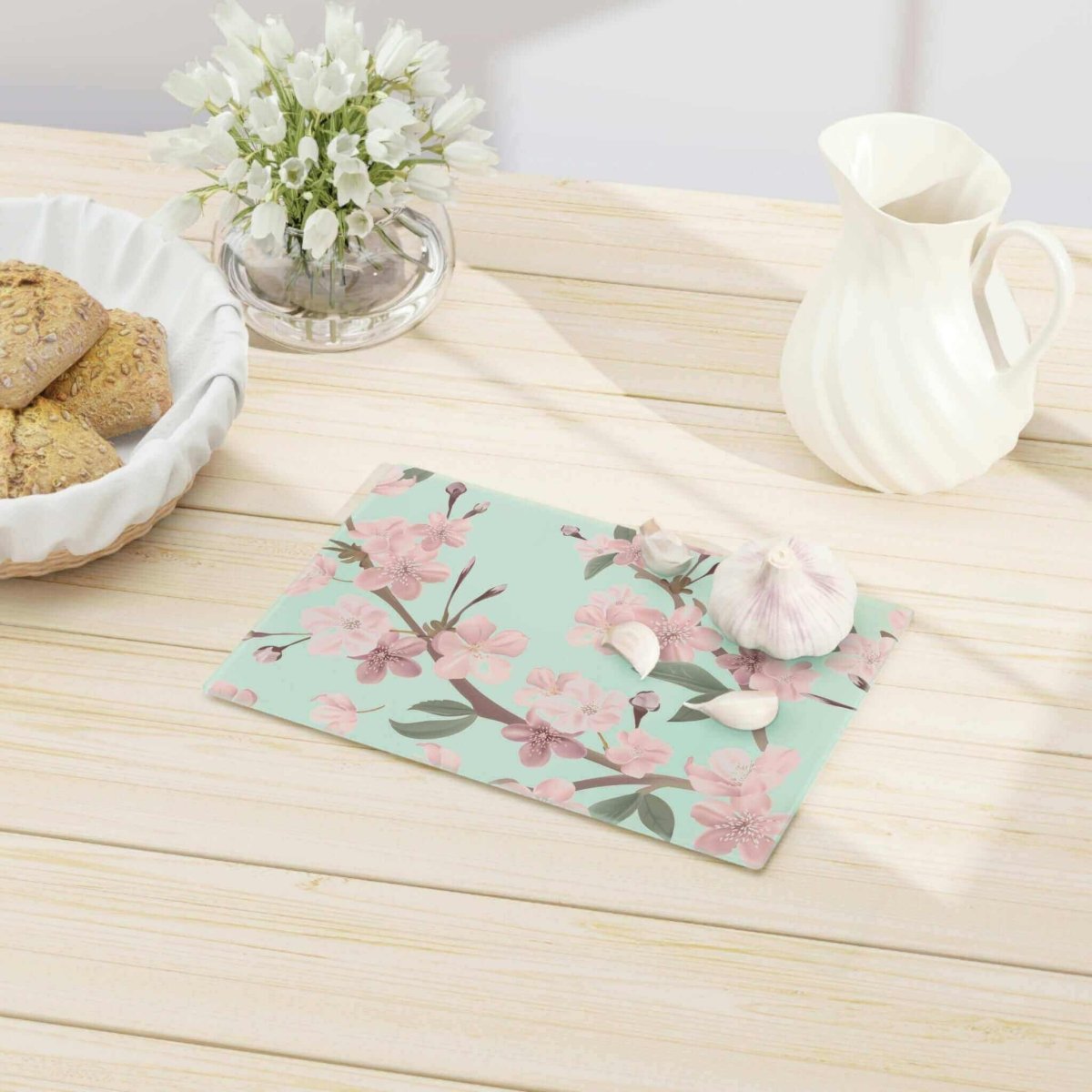 Cherry Blossoms Tempered Glass Cutting Board| Hearth Home & Living