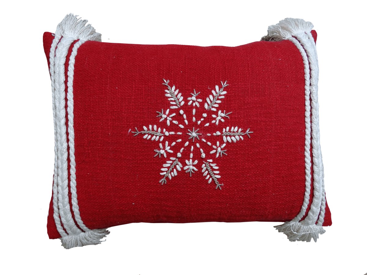 Christmas Snowflake Throw Pillow  14" x 24"