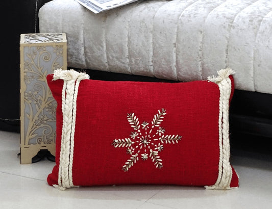 Christmas Snowflake Throw Pillow  14" x 24"