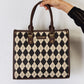 David Jones Argyle Pattern PU Leather Handbag