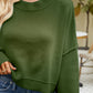 Round Neck Lantern Sleeve Sweater