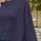 Round Neck Lantern Sleeve Sweater