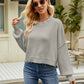 Round Neck Lantern Sleeve Sweater