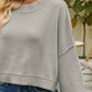 Round Neck Lantern Sleeve Sweater