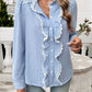 Devine Textured Lace Detail Long Sleeve Shirt