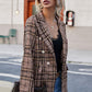 Full Size Plaid Buttoned Blazer