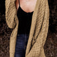 Open Front Dropped Shoulder Cardigan with Pockets