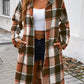 Devine Plaid Long Sleeve Hooded Coat