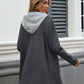 Drawstring Long Sleeve Hooded Jacket