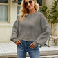 Round Neck Lantern Sleeve Sweater