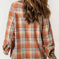 Plaid Button Up Long Sleeve Hooded Jacket