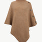 Turtleneck Buttoned Poncho