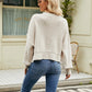 Round Neck Lantern Sleeve Sweater