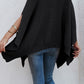 Waffle-Knit Pocketed Cape Sleeve Sweater