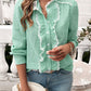 Devine Textured Lace Detail Long Sleeve Shirt