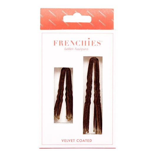 Frenchies Brown Velvet Hairpins