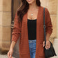 Open Front Dropped Shoulder Cardigan with Pockets