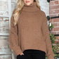 Turtleneck Dropped Shoulder  Pullover Sweater