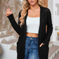 Open Front Dropped Shoulder Cardigan with Pockets