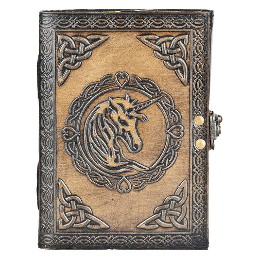 Unicorn Embossed Leather Journal - 7" x 5"