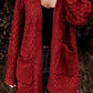 Open Front Dropped Shoulder Cardigan with Pockets