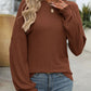 Mandy Ribbed Round Neck Long Sleeve T-Shirt