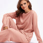 Basic Bae Rolled Round Neck Top and Pants Sweater Set