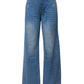 Raw Hem Wide Leg Jeans with Pockets