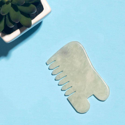 ISLAND JADE Gemstone Gua Sha + Massaging Comb