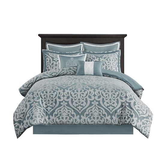 Luxurious 8 Piece Jacquard Comforter Double Set - Odette